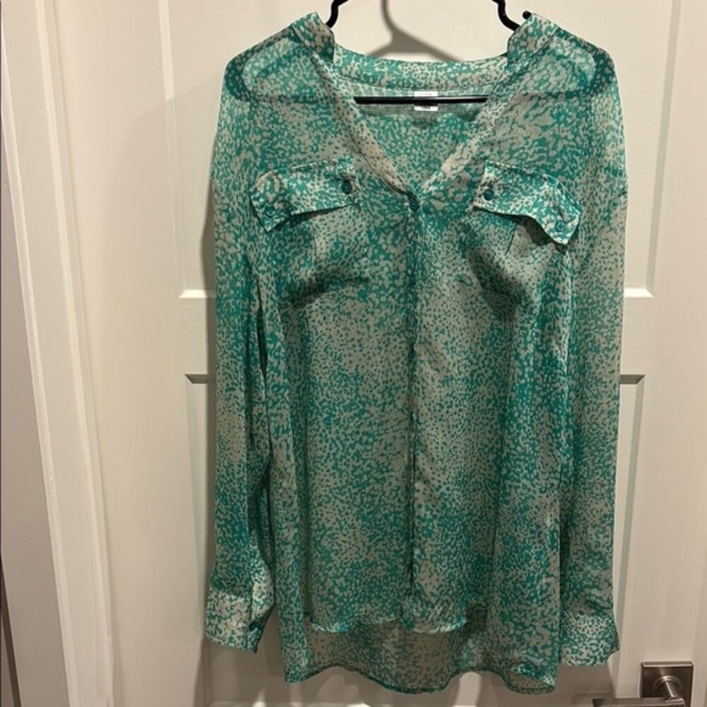 Jockey Womens Green Blouse PTP 23 front length 28 Back